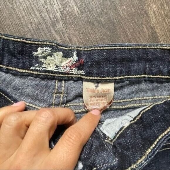 Dark Blue Cut off Denim Shorts Size 7 - Picture 2 of 6